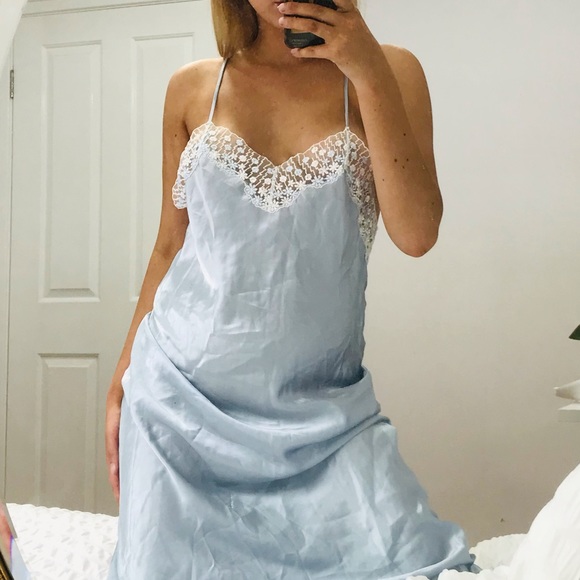 Yves Saint Laurent Dresses & Skirts - Yves Saint Laurent Baby Blue Slip dress (size S-M)